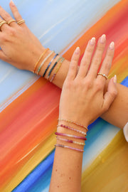 2MM Signature Bracelet with Pink Sugar Ombré Gold Pattern-Gold Filled Bracelet-Karen Lazar Design-5.75-Yellow Gold-Karen Lazar Design